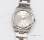  Rolex Oyster Perpetual Silver Dial Men Watches 41mm 904L Swiss Replica